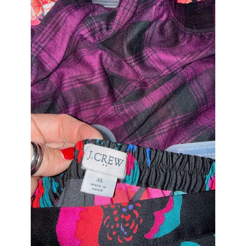 J Crew Whimysgoth Black Floral Silky Skirt Women's XL Dark Fairy Academia Indie